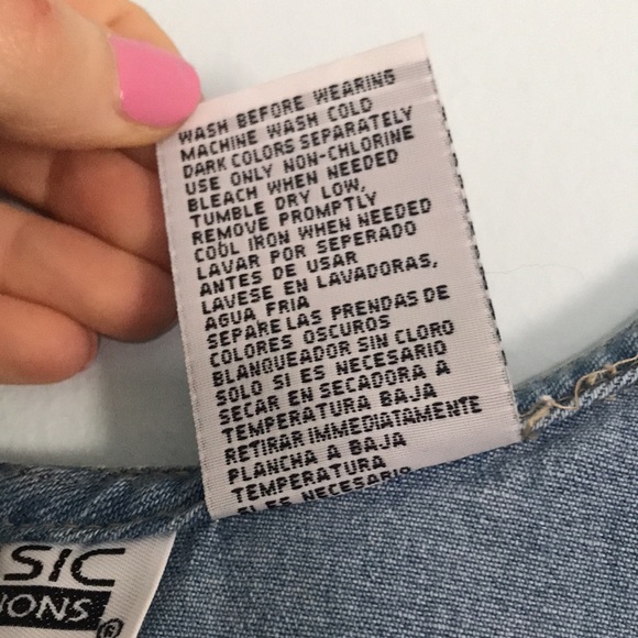 Vintage 90s denim overall dress with pockets! Size large - Picture 5 of 6